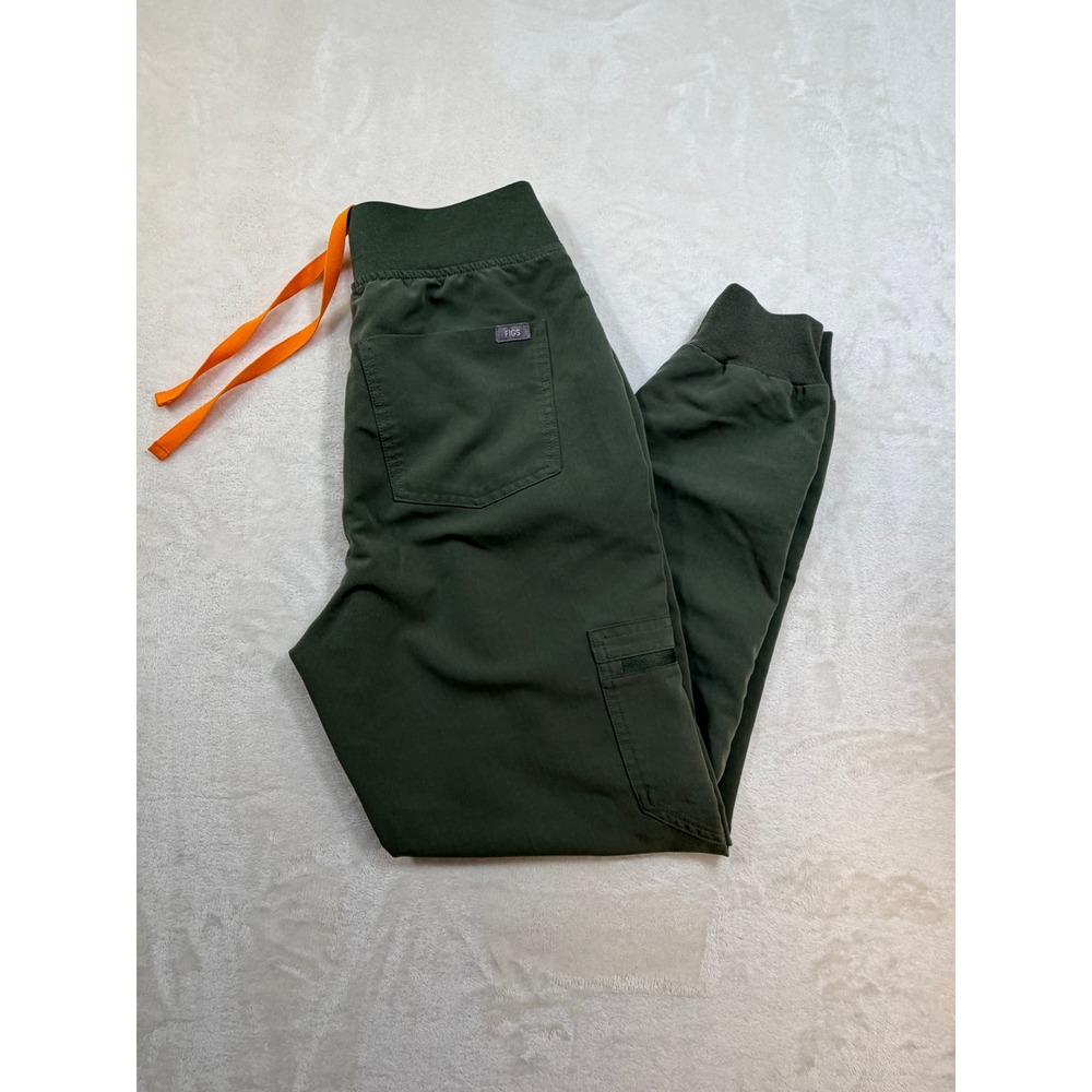 Figs Olive Green HW Zamora Jogger Scrub Pants Womens Small Excellent